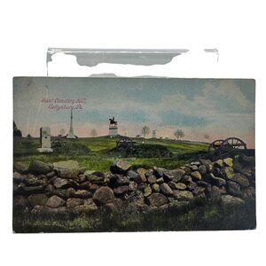 Vintage East Cemetery Hill Gettysburg PA Civil War Battlefield Postcard